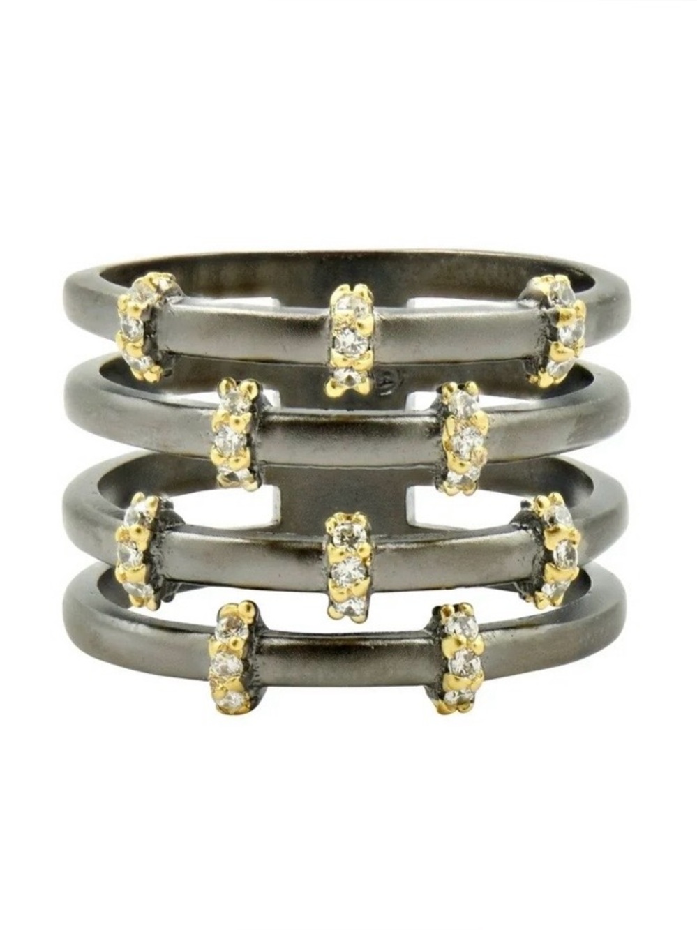 Freida Rothman INDUSTRIAL FINISH COBBLESTONE CAGE RING Size 8.5 - Picture 10 of 12